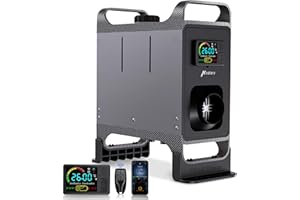 HCALORY Grey Uypgrade Version 12V 24V 8KW Diesel Heater with Base, Portable Diesel Air Heater All-in-One Heater with Bluetooth APP Control, Fixed Bracket for Car Truck Boat Bus RV Trailer and Camper