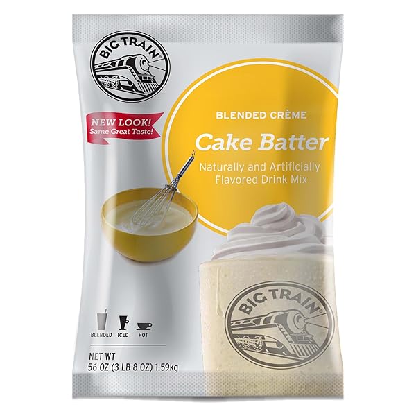 BIG TRAIN CAKE BATTER BLENDED CRÈME BEVERAGE MIX,...