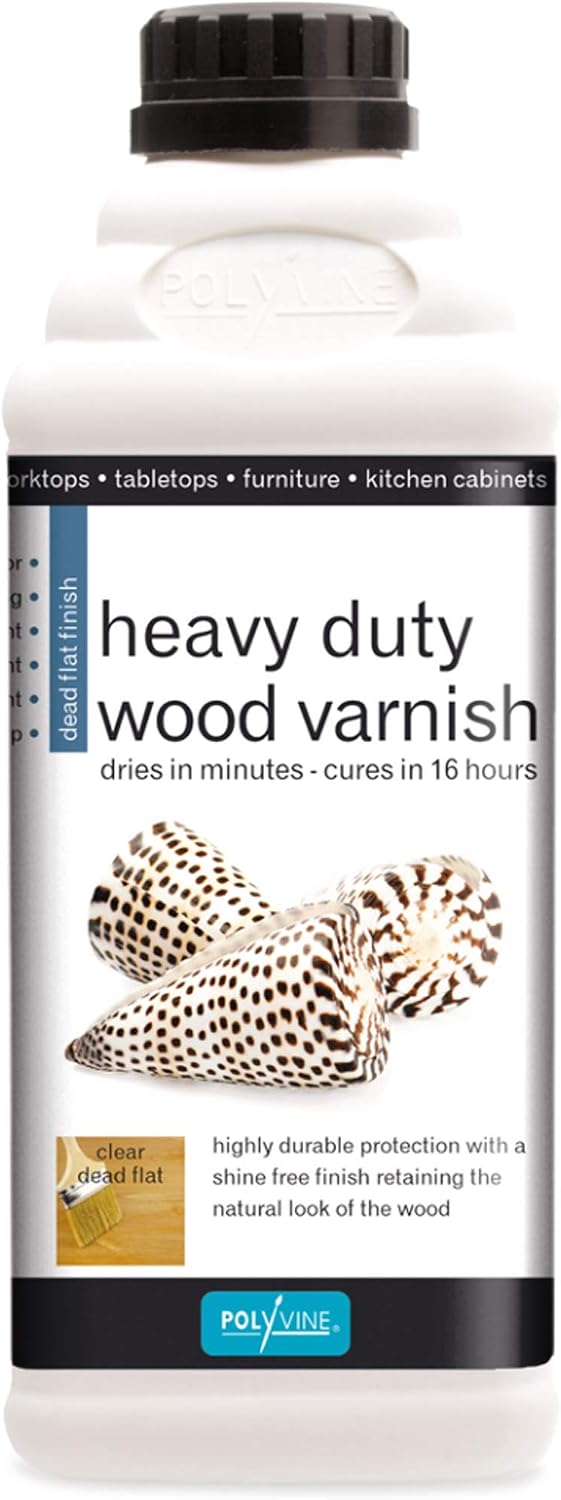 Polyvine Heavy Duty Interior Varnish Satin or Dead Flat Finishes, Quick Dry Varnish, Polyurethane, Water-Based