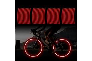 TOMALL 40pcs Reflective Wheel Rim Stripe Decals for Bicycle, Car, Cycling, Bike, Motorcycle - Night Reflective Safety Decorat
