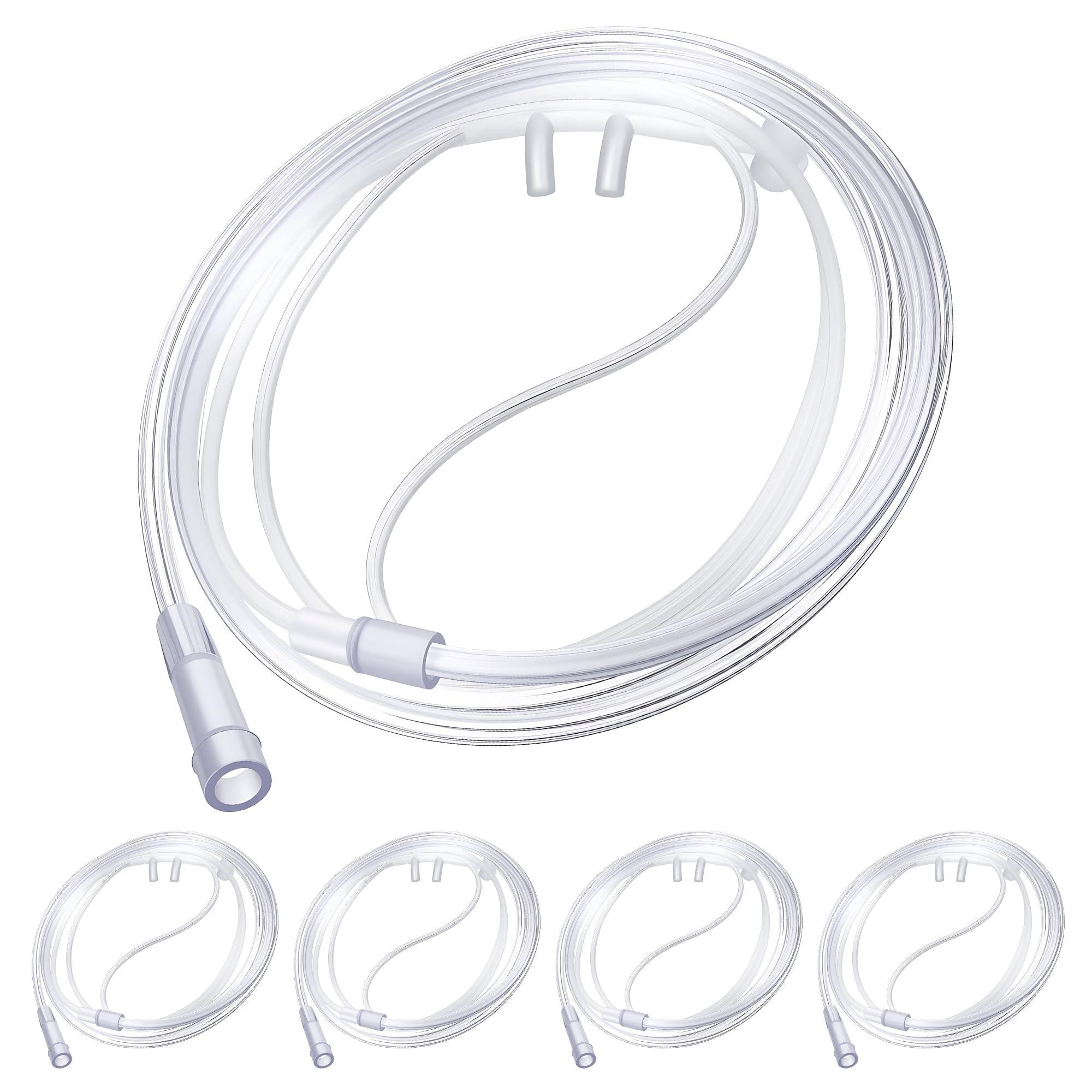 Photo 1 of Anglechic 5 Pack 4Ft Adult Oxygen Nasal Cannula, Soft Oxygen Tubing for Adult, Cannula Nasal Tubing with Soft Curved Nose Piece, High Flow Lightweight Tube