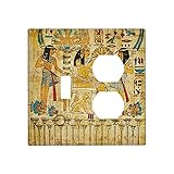 Moslion Egyptian Art Painting Duplex Outlet Cover