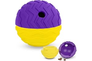 Brightkins Tough & Tumble 2-Piece Texture Ball Large, Puppy Essentials, Dog Birthday Treat Pouch Gifts, Training Dog Accessories, Enrichment Container, Slow Feeder Dispensing, Puzzle Feeder