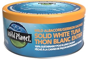 Wild Planet Wild Albacore Tuna, Canned Tuna, Sustainably Pole & Line Caught, Non-GMO, Kosher - 142g