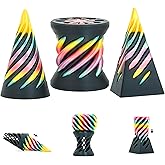 3 Pack Pyramid Fidget Toys Impossible Cone for Adults and Kids Spiral Cone 3D Pyramid Passthrough Sculpture Stress Relief Rel