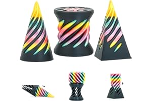 3 Pack Pyramid Fidget Toys Impossible Cone for Adults and Kids Spiral Cone 3D Pyramid Passthrough Sculpture Stress Relief Rel
