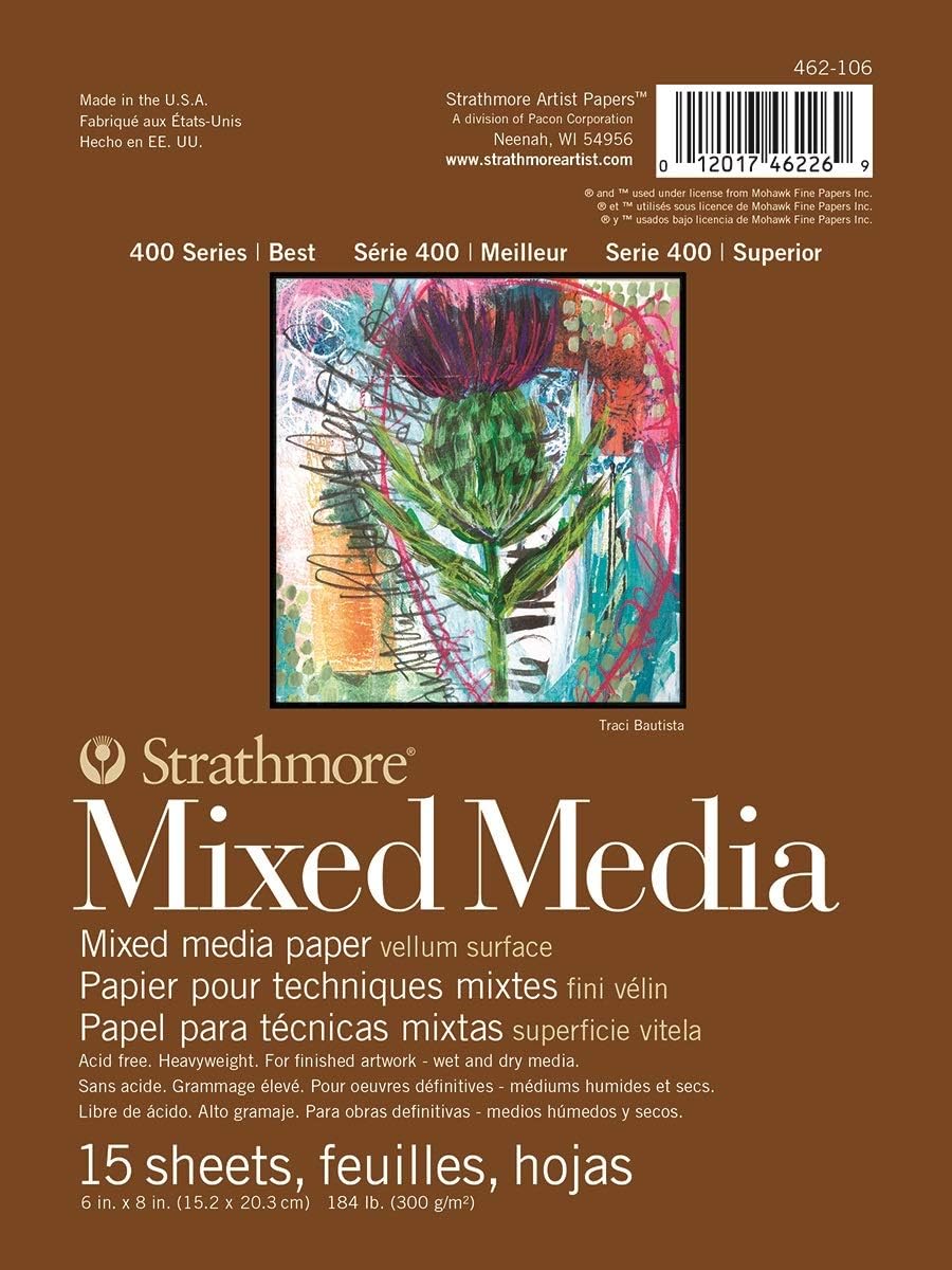 Strathmore (462-106 400 Series Mixed Media Pad, 6"x8", 15 Sheets: Arts, Crafts & Sewing