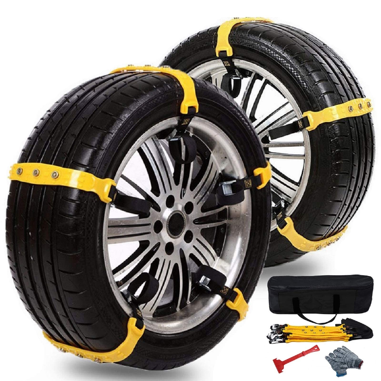 Photo 1 of Snow Chains for SUV Car Anti Slip Adjustable Universal Emergency Thickening Anti Skid Tire Chain,Winter Driving Security Chains,Traction Mud Chains for Tire Width 7.2-11.6",10 Pcs