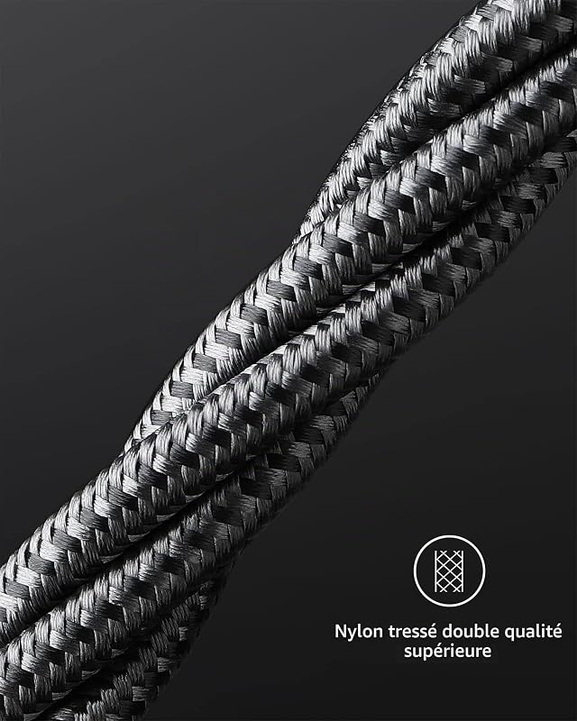 333 Câbles Rapides USB C vers USB C 100W (1 m + 1,8 m + 3 m)