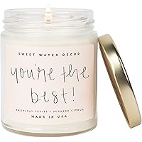 Sweet Water Decor You're The Best Candle | Tropical Fruit and Sugared Orange, Summer Scented Soy Wax Candle for Home | 9oz Cl