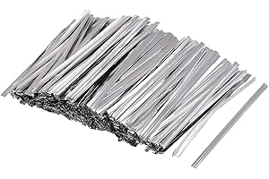 MECCANIXITY Foil Twist Ties 3" 8cm Metallic Plastic Closure Tie for Tying Bread, Candy, Cookies, Gift Bags Arts Crafts Ties S