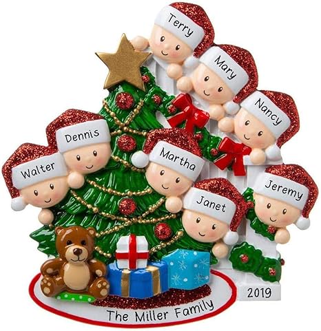 Amazon Co Jp クリスマスツリーの飾り 生き残った家族の飾り Diyサンタツリー吊り飾り人形の装飾クリスマスの装飾 パーソナライズされたツリーのクリスマス飾りの家庭で隔離された 8人家族 ホーム キッチン
