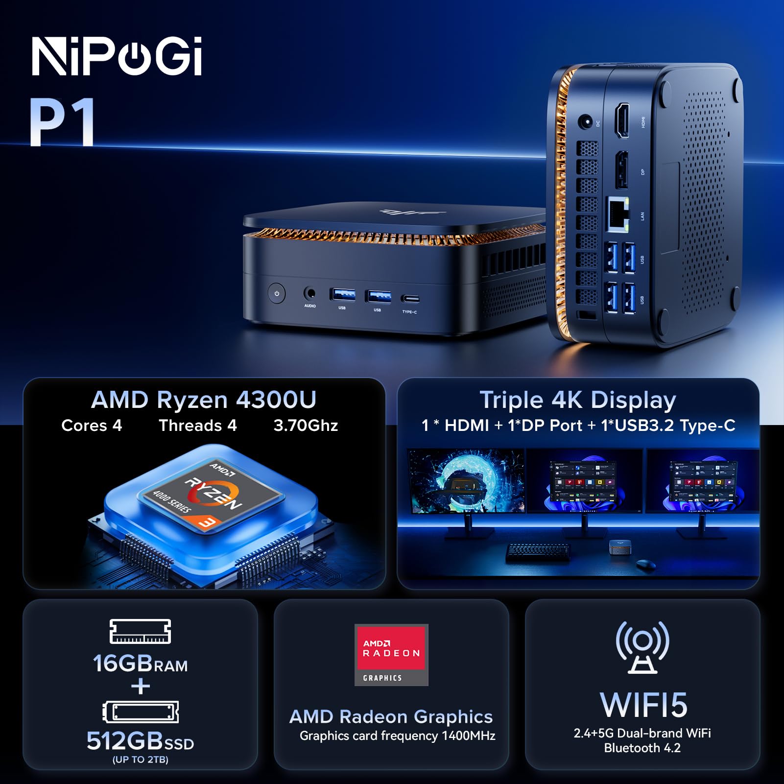 NiPoGi Pinova P1 Mini PC Review UK (2026) - Ryzen 4300U Tested