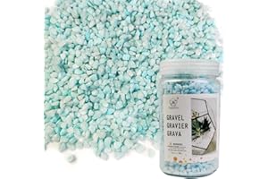 HappyFiller Light Blue Fairy Garden Mini Rocks Potted Succulent Soil Cover Pebbles Aquarium Gravels Planter Decor Rocks Air Plant Decorative Stones,Wedding Ceremony Sands,Zen,1.1 LBS