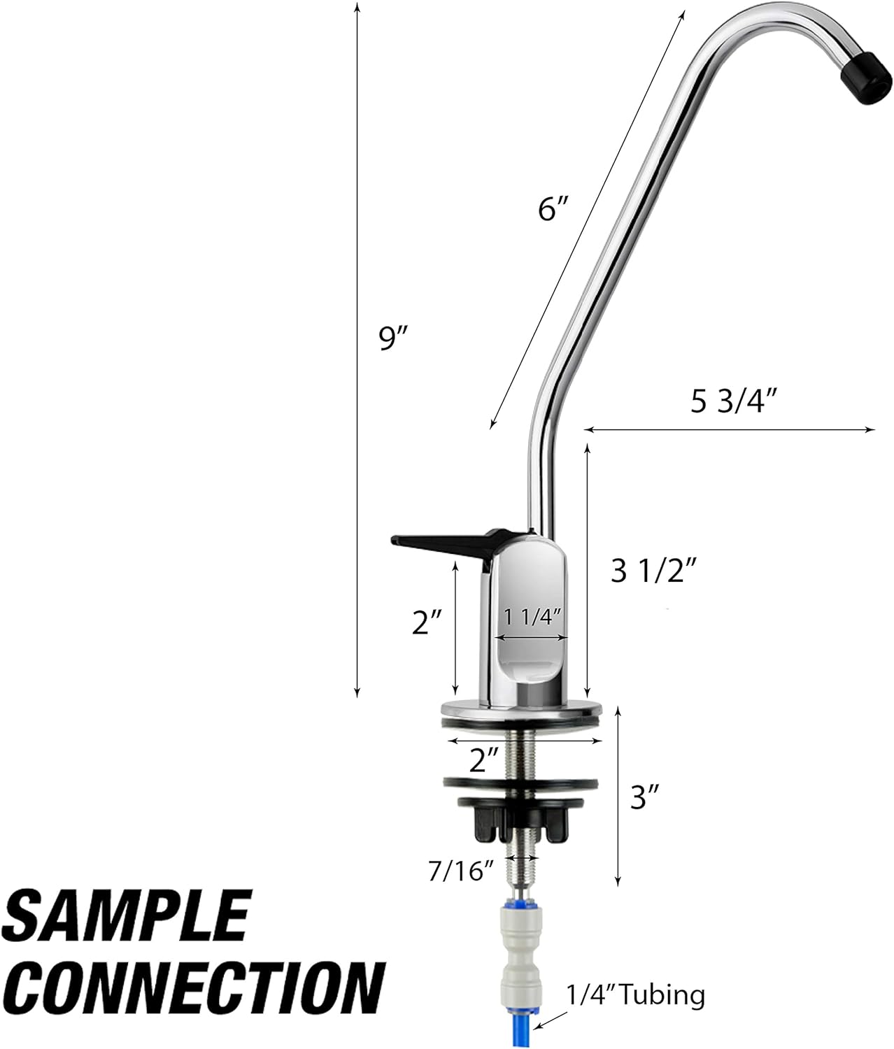 iSpring GB1 Lead-Free Reverse Osmosis Filter Drinking Water, Standard Non-Air Gap RO Faucet, Chrome - Kitchen Sink Faucets - 