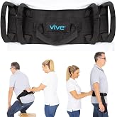 Vive Gait Belt (350lbs) Transfer Belt with Handles - Medical Nursing Safety | Patient Assist - Bariatric, Elderly, Handicap, Physical Therapy - PT Gate Strap Quick Release Metal Buckle, Grabbing Teeth