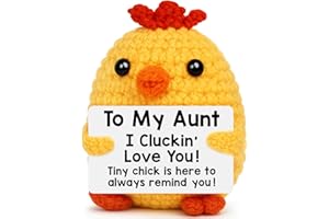 BDAYPTION Aunt Gifts from Niece Nephew, Auntie Christmas Stocking Stuffers Birthday Gifts, I Love You Aunt Present, Best Auntie Ever Gift, Valentine's Day Easter Funny Handmade Crochet Animals Chicken Decor