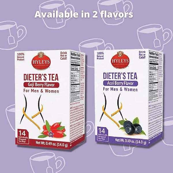 HYLEYS DIETER’S TEA WITH ACAI BERRY FLAVOR – 14 TEA BAGS – SLIMMING WEIGHT LOSS DETOX CLEANSE TEA
