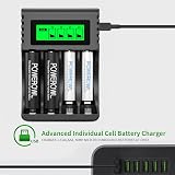 POWEROWL LCD Charger with 8 NiMH Cells AA 2800mAh AAA 1000mAh USB view 5