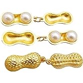 yaokan 20 Pack Openable Pearl Peanut Charms - 28x11mm Gold Plated Peanut Pendants for DIY Necklace Bracelet Earring Handmade Craft Supplies