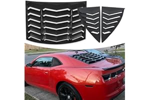 CAMOO Rear and Side Window Louvers Sun Shade Windshield Cover ABS in Matte Black for Chevrolet Chevy Camaro 2010-2015