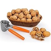 Nut Crackers Heavy Duty Nutcracker For Pecan Walnuts With Basket, Hazelnuts, Brazil Nuts, Wooden Handle