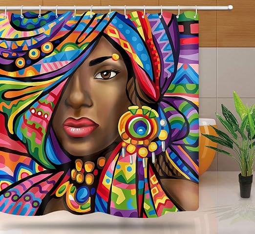 Amazon Com Ntetsn African American Woman Shower Curtain Women Bath Curtains Waterproof Upgrade Polyester Fabric Bathroom Decor Set With 12 Hooks 72 X 72 Inches Lynt896 72 Kitchen Dining