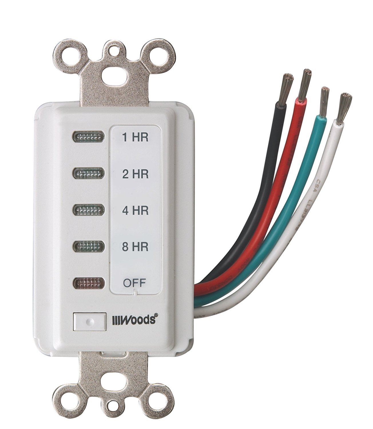 Photo 1 of Woods 59013 in-Wall Timer; 120 V; 15 A; 2; 4; 8; 12 Hr Off; 8-Hour; White