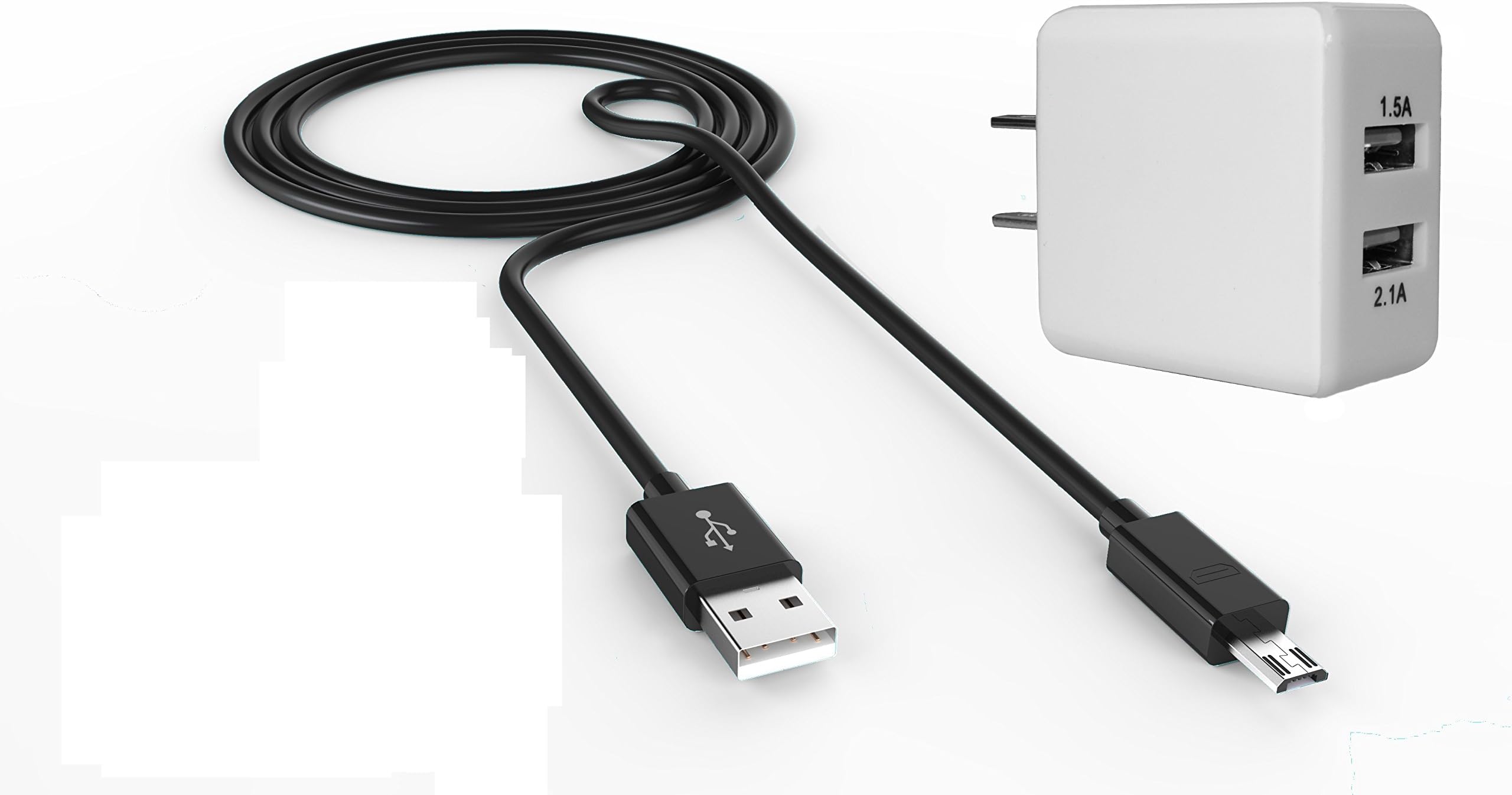 xKable USB 2.0 [High Speed] Micro USB SYNC Data Charging Cable and Dual Port Wall Charger 2.1Amp , 1.5 Amp for Transformer Pad 300 Asus Transformer Pad infinity TF700T ,Asus Padfone 2 ,Asus MeMO Pad ,Asus Fonepad ,Asus Fonepad Note FHD 6 ,Asus MeMO Pad 7 ,Asus ME172V ,Asus Fonepad Note 6 ,Asus Transformer Book Trio Tablet ,Asus ZenFone 4 ,3 Feet Black