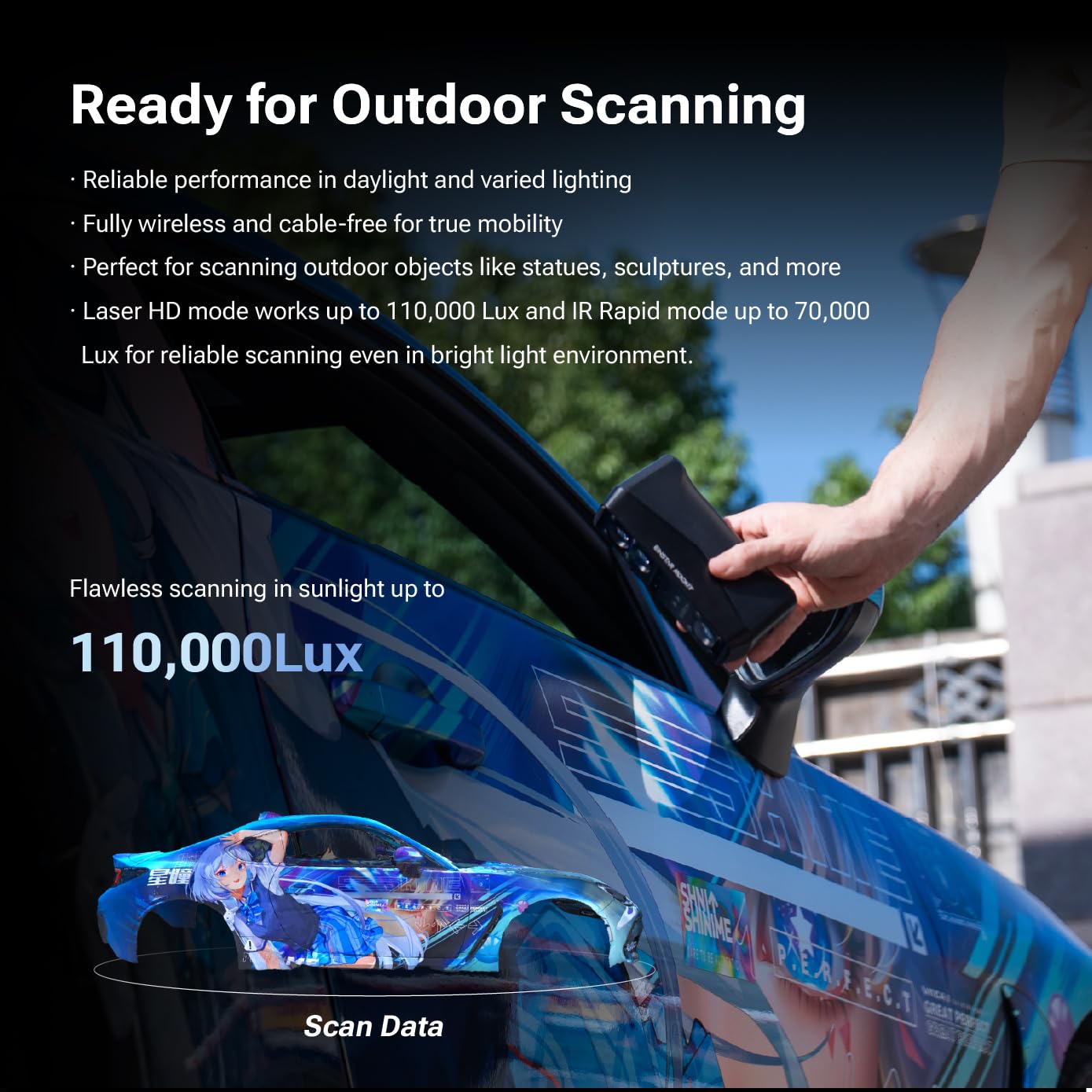 EINSTAR Rockit Kabelloser 3D-Scanner, Blauer Laser & NIR, Markierungsfreie Laser Scanning, 90 FPS, WiFi 6, mit 3h Akku, Vollfarb-Scan, Ideal für CAD & 3D-Druck 7