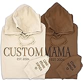 LOVELYPOD Custom Embroidered Grandma Sweatshirt with Kids Name on Sleeve, Mothers Day Shirt, Gift for New Mom on Christmas