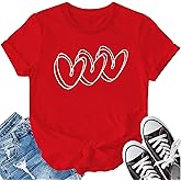 LBP Valentines Day Shirts for Women Love Heart T-Shirt Happy Valentines Day Tee Tops