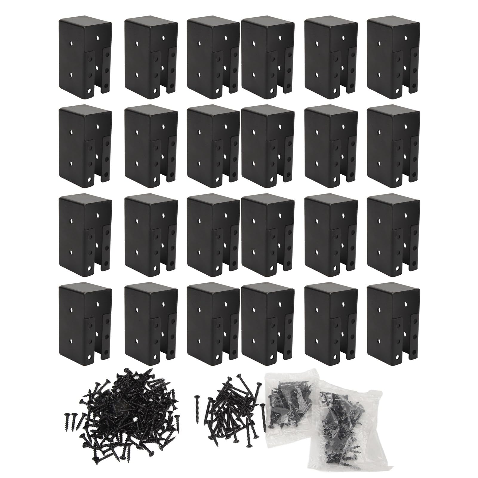 24pcs Concealed Joist Hanger Outdoor Concealed Flange Joist Bracket Steel Concealed Mount Light Joist Hangers for 2x4in Wood