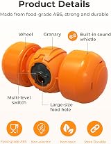 LACCEN Interactive Dog Toy Rolling Treat Dispenser Slow Feeder Orange view 5