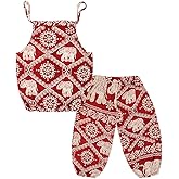 Baby Girls Boho Elephant Tops Harem Pants 2 Piece Outfits
