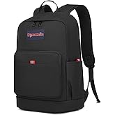 Bymontin Classic Casual Backpack, Lightweight Daypack with 10 Pockets, Laptop Compartment, EVA Foam Pad (Black)