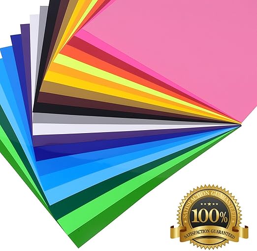 NADAMOO Heat Transfer Vinyl Bundle 12 x 20 Iron On Vinyl 17 Sheets 15 Assorted Colors Adhesive Backed PU Vinyl HTV Bundle for DIY Fabrics T-Shirts Heat Press Machine