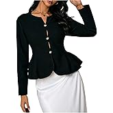 MakeMeChic Women's Sweater Cardigan Button Down Ruffle Long Sleeve Knitted Fall Clothes