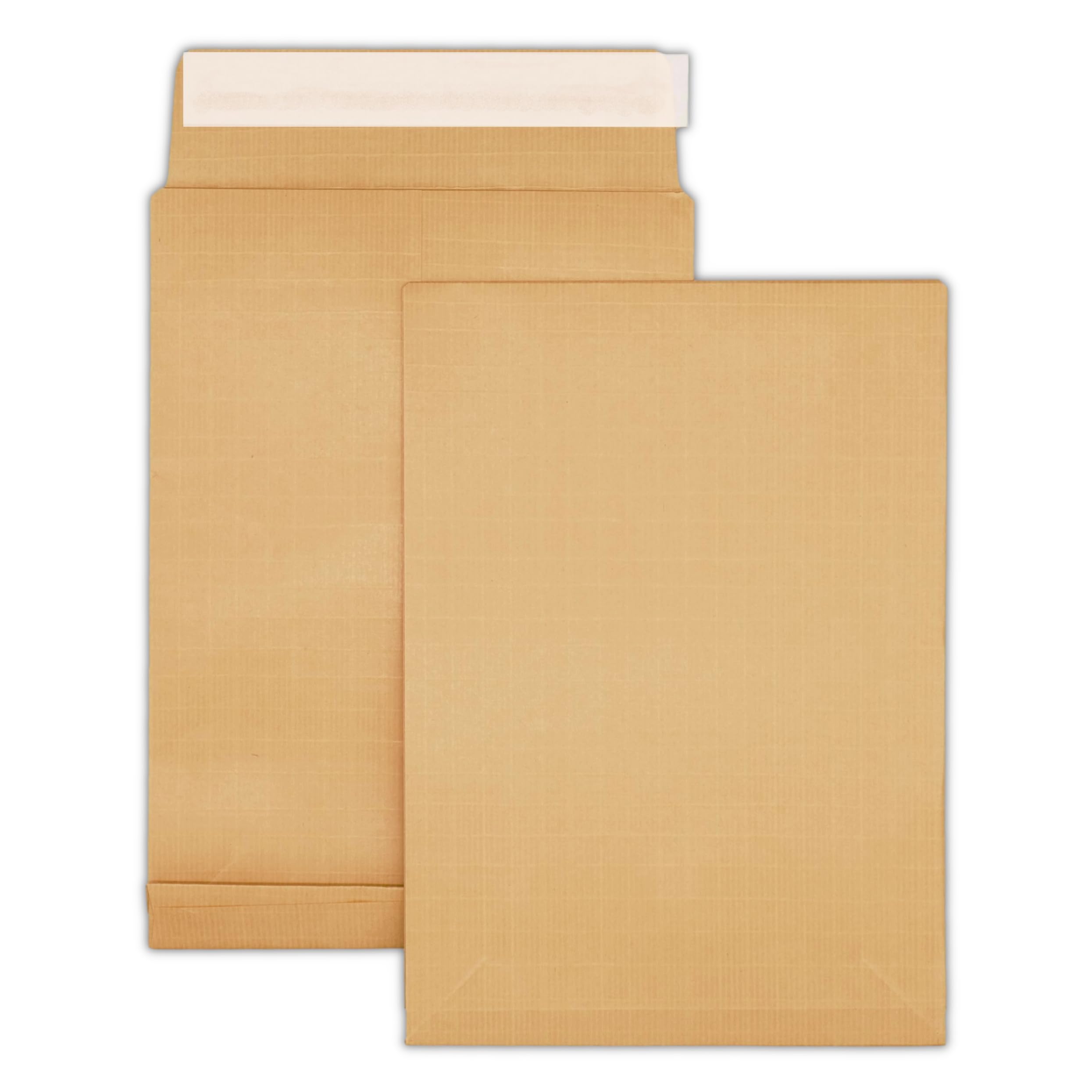 100 Bellows Pockets Kraft Armed Solid 135 Gr C4: 229 x 324 x 30 mm A4, Reinforced Resistant