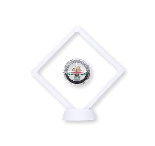 3D-Objektrahmen/Münzenständer – Schweberahmen mit Silikon-Membran – Maße 10,8cm x 10,8cm x 2cm – Trophäe/Dekoration/Aufbewahr