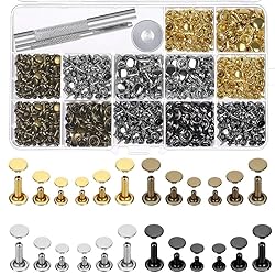 Selizo 480 Sets 4 Colors 3 Sizes Leather Rivets