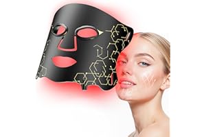 AURPHANY LED Light Therapy mask (E106A) for Face, LED Light Therapy Mask with Adjustable Brightness and Timer, Soft Silicone Red Light Therapy Mask for Home & Travel