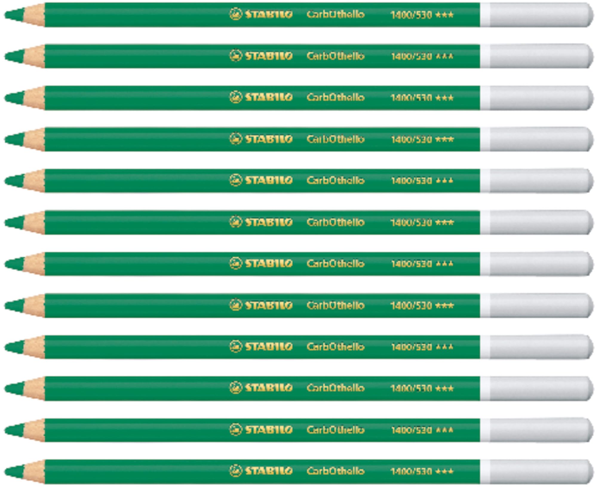 STABILO CarbOthello - Chalk-Pastel Pencil - Pack of 12 - Green