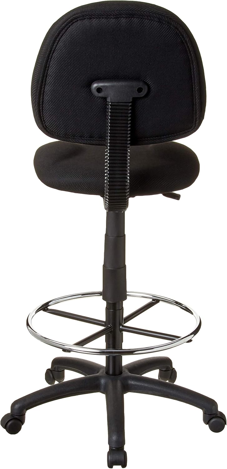 Boss Office Products Ergonomic Works Drafting Chair without Arms in Black: Furniture & Decor