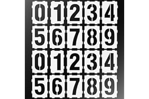 Stencilogy® Interlocking Number Stencil Set – 20 Reusable Pieces for Numbers 0–9 – Durable 10 Mil Plastic – for Wood, Walls, Signs, Crafts (6 Inches)