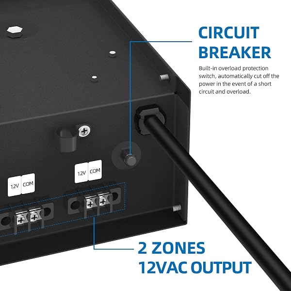 LOW VOLTAGE LANDSCAPE TRANSFORMER, 300W OUTDOOR LOW VOLTAGE TRAMS FORMER WATERPROOF, DUSK TO DAWN SENSOR CONTROL, 120VAC TO 12 V, 2 OUTPUTS FOR OUTDOOR LANDSCAPE LIGHTINGS, ETL LISTED (200, WATTS)