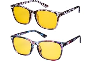 Guiqulai Polarized Night Driving Glasses - Anti Glare Yellow Lens Night Vision for Foggy Rainy Weather, Day & Night Use