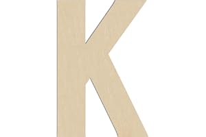 HILAZA 17 Inch Large Wooden Letter K, 1/4 in Thick Big Wood Letter for Wall Decor Crafts