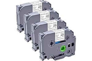 BAALAND Label Maker Tape Replacement for TZe-231 Brother TZe Tz Tape 12mm 0.47 Laminated White P Touch Label Tape for Brother Label Maker PT-D210 PT-D220 PT-H110 PT-400 DPT-D600 8m (26.2 ft), 4-Pack