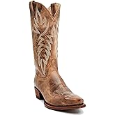 STALOV Cowboy Boots for Women Embroidered Chunky Heel Mid Calf Pointed Toe Pull On Western Fashion Cowgirl Boot